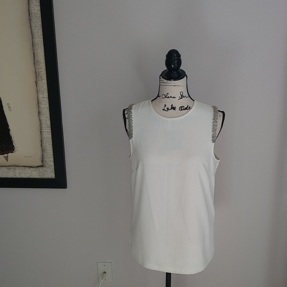 H&M sleeveless, white blouse, Size 10 - Picture 2 of 9